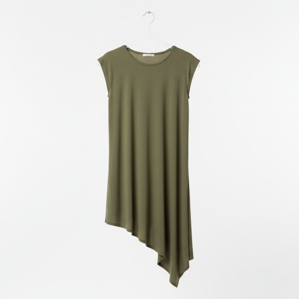 Olive Asymmetrical Tunic Top – Effortless Boho Chic